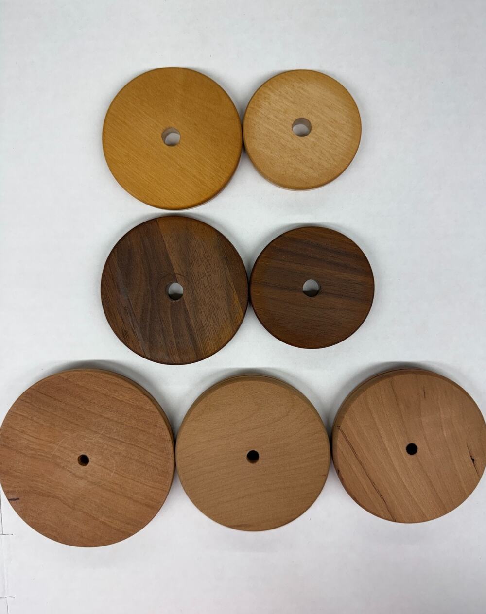 Lot of 7 Pre-Owned Wooden Nantucket Basket Bases D.E.L.S. Maple Walnut Cherry
